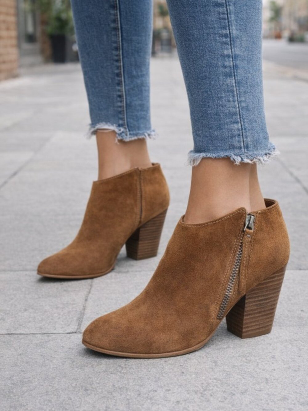 Dolce Vita Brown Suede Chukka Booties with Side Buckle